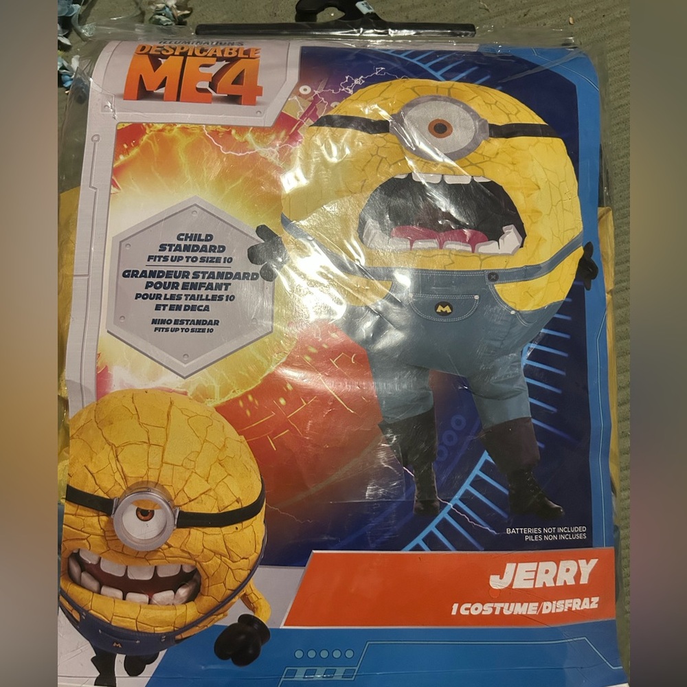 Universal Despicable Me 4 Jerry Kids Superhero Costume - Yellow and Blue